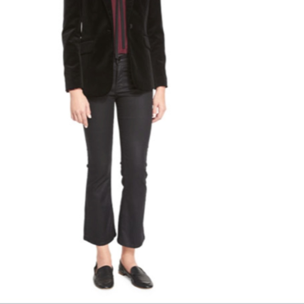 FRAME Le Crop Mini Boot-Cut Coated Jeans, Carter